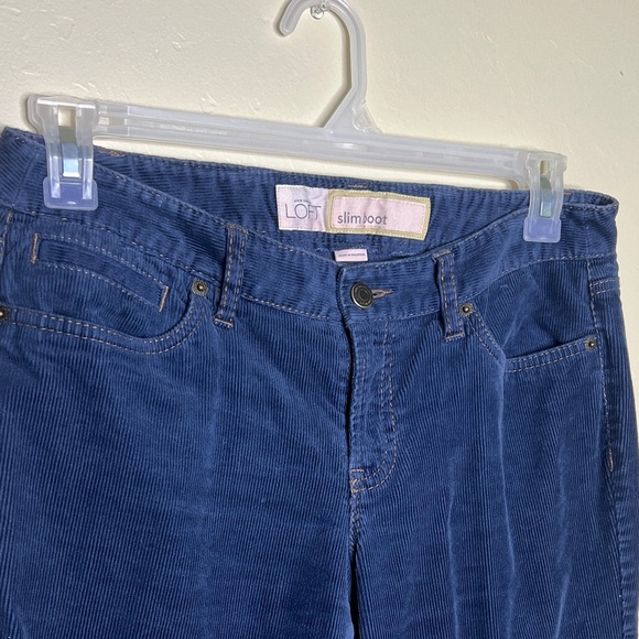 LOFT Slim Boot Cut Corduroy Classic Blue Women's Jeans - Picture 2 of 6
